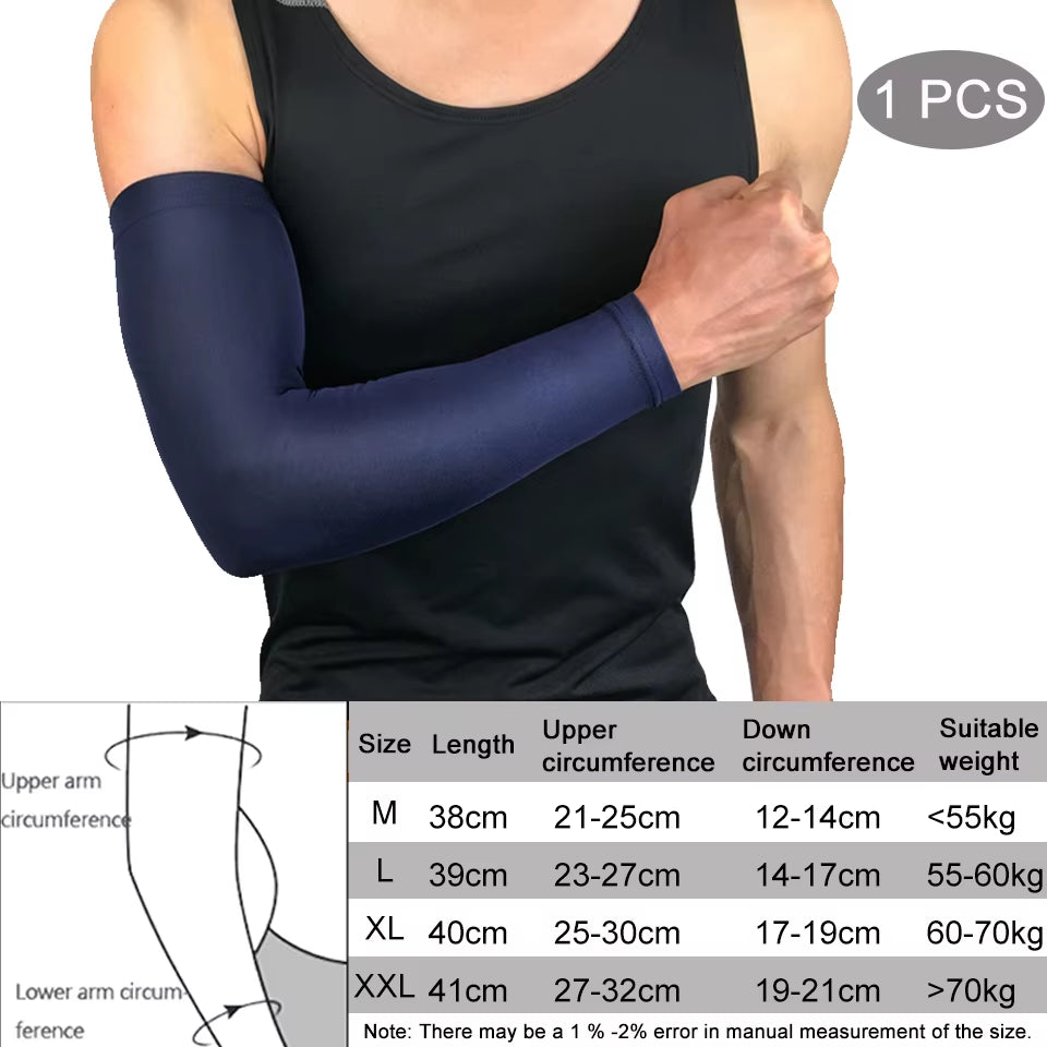 Compression Sports Arm Sleeve Basketball Cycling Arm Warmer Summer Running Tennis UV Protection Volleyball Bands