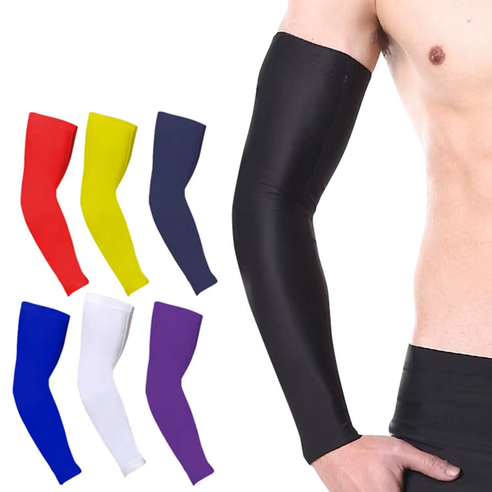 Compression Sports Arm Sleeve Basketball Cycling Arm Warmer Summer Running Tennis UV Protection Volleyball Bands