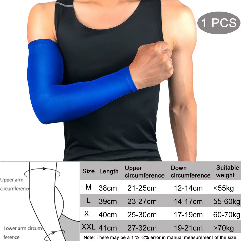 Compression Sports Arm Sleeve Basketball Cycling Arm Warmer Summer Running Tennis UV Protection Volleyball Bands